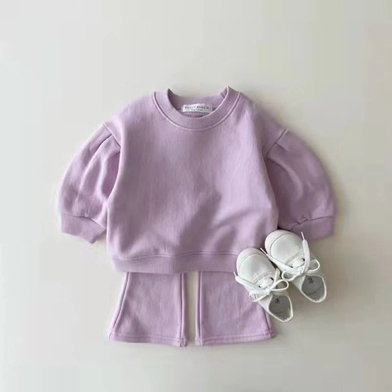Roupa infantil coreana primavera/outono, algodão, meninas, cores doces, conjunto de bebê estiloso e moderno para crianças pequenas — foto 14