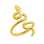Anel de cobra em aço titânio e ouro 18K sem desbotar, beleza duradoura e elegância atemporal para um toque sofisticado. — foto 7