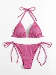 Modieuze bikini met split bandage design, sexy badpak. Perfect voor de zomer, strand en zwembad. Geniet van de zon in deze stijlvolle bikini. — foto 9