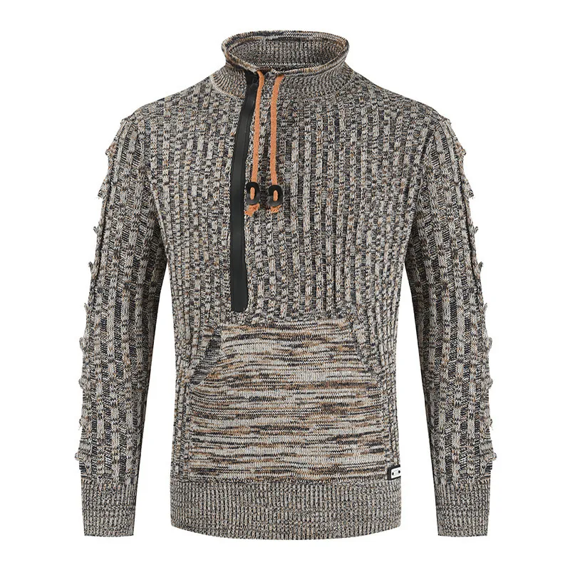 Autumn And Winter Loose Stand Collar Pullover Tether Trend Knitting Sweater Men — photo 7