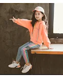Meisjes pak herfst nieuw Koreaans, tweedelig vrijetijdspak met capuchontrui en effen kleur broek voor middelgrote en grote kinderen, perfect voor casual dragen. — foto 6