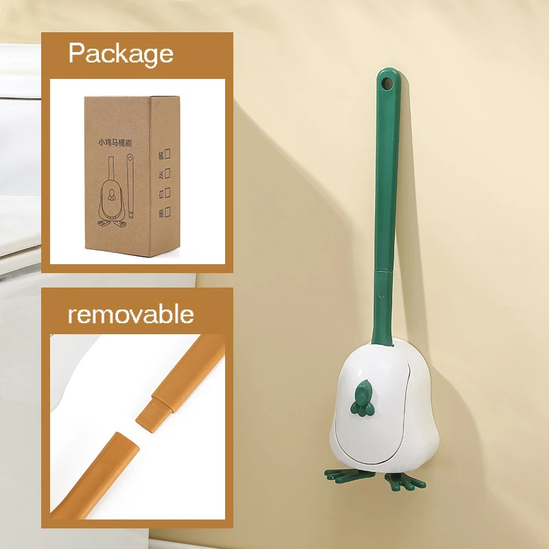 Title 8, Rubber Head Toilet Brush Soft Non-slip Cleaning...