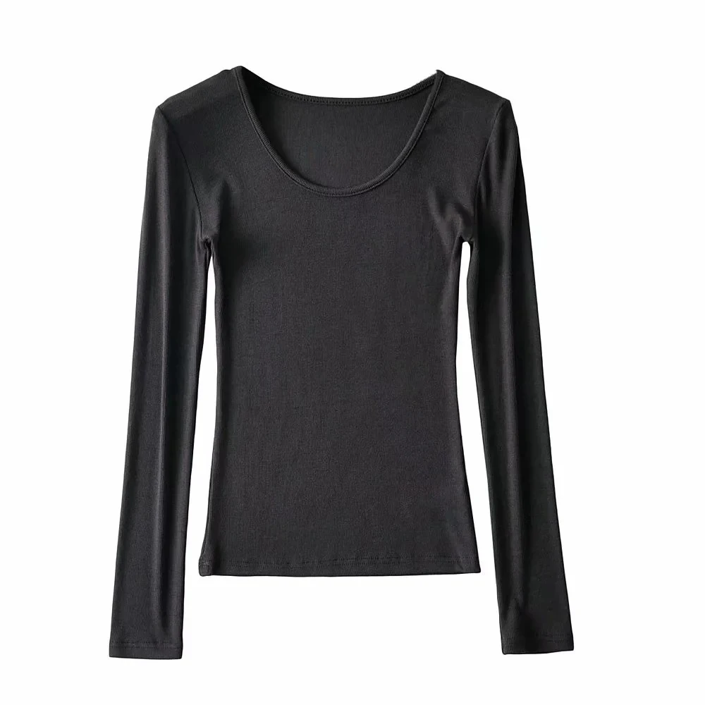 Title 8, Womens Round Neck Stretch Slim Fit Long-sleeve...