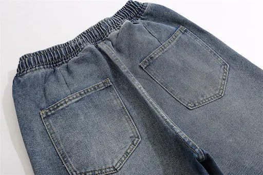 Title 2, Tether Elastic Waistband All-matching Jeans for...