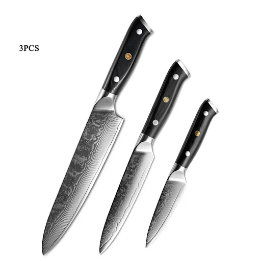 Title 6, Japanese Damascus steel kitchen fruit knife, sh...