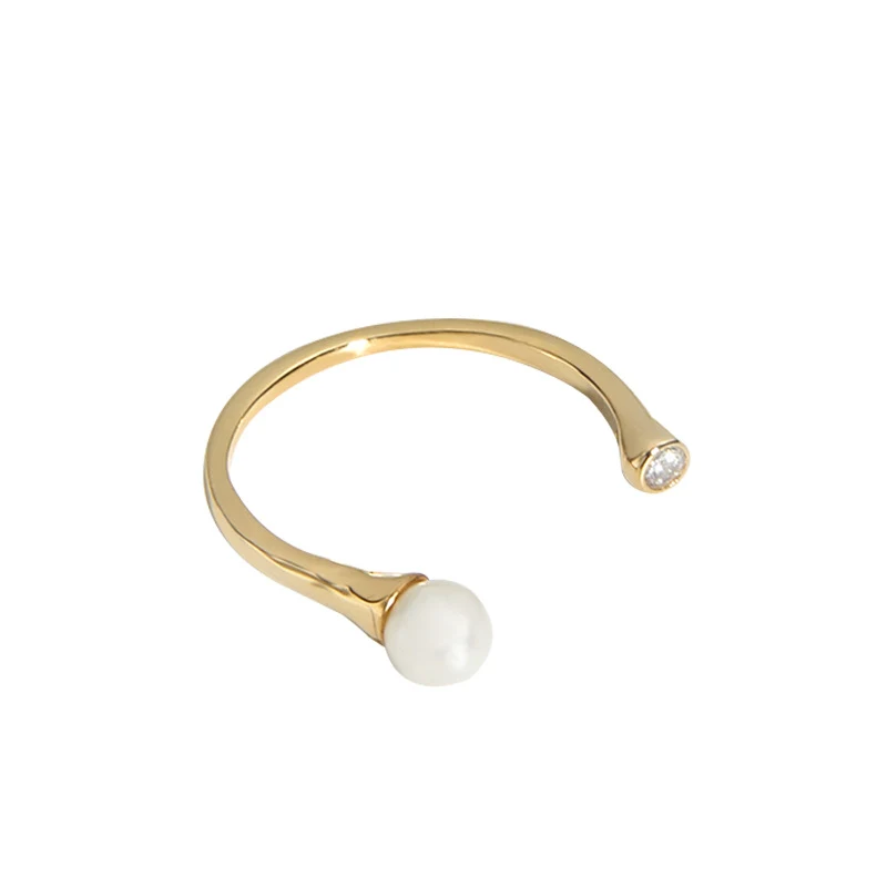 Anel feminino de prata esterlina S925 com zircônia Guan, um acessório elegante e brilhante para realçar sua beleza. — foto 2