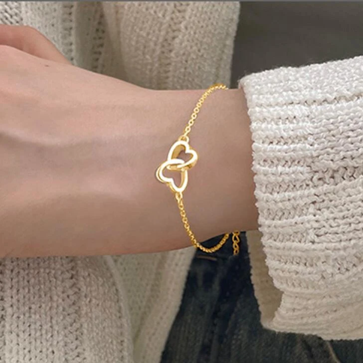 Pulseira feminina de liga metálica em forma de coração, um acessório de moda elegante e charmoso, perfeita para uso diário ou ocasiões especiais. — foto 12