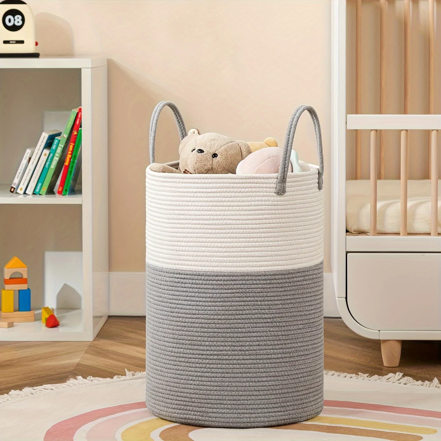 Handheld Woven Storage Basket made of Rattan and Cotton Rope. Organize your home with this stylish and versatile storage — photo 10