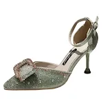 Hollow Pointed Shoes with Full Diamond Bows Experience Comfort and Style Perfect for Celebrations and Special Occasions — photo 3
