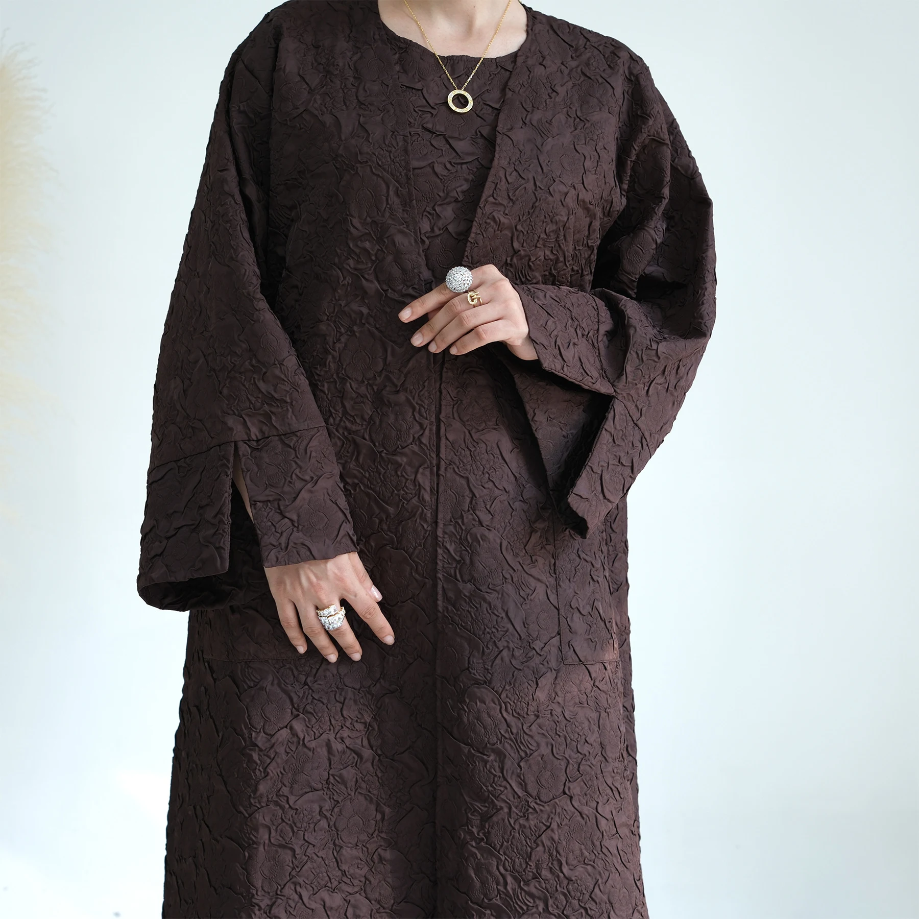 Title 6, Womens Dubai Stitching Cardigan Vest Dress Rob...