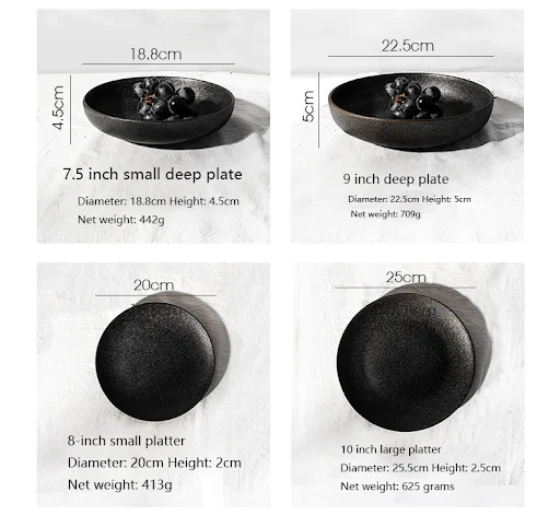 Title 6, Black Creative Tableware Dessert Salad Bowl. Se...