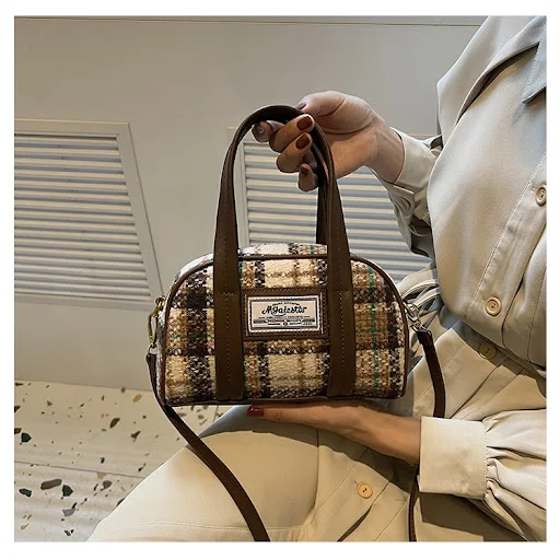 Title 3, Bolsa mensageiro de ombro feminina casual em pi...