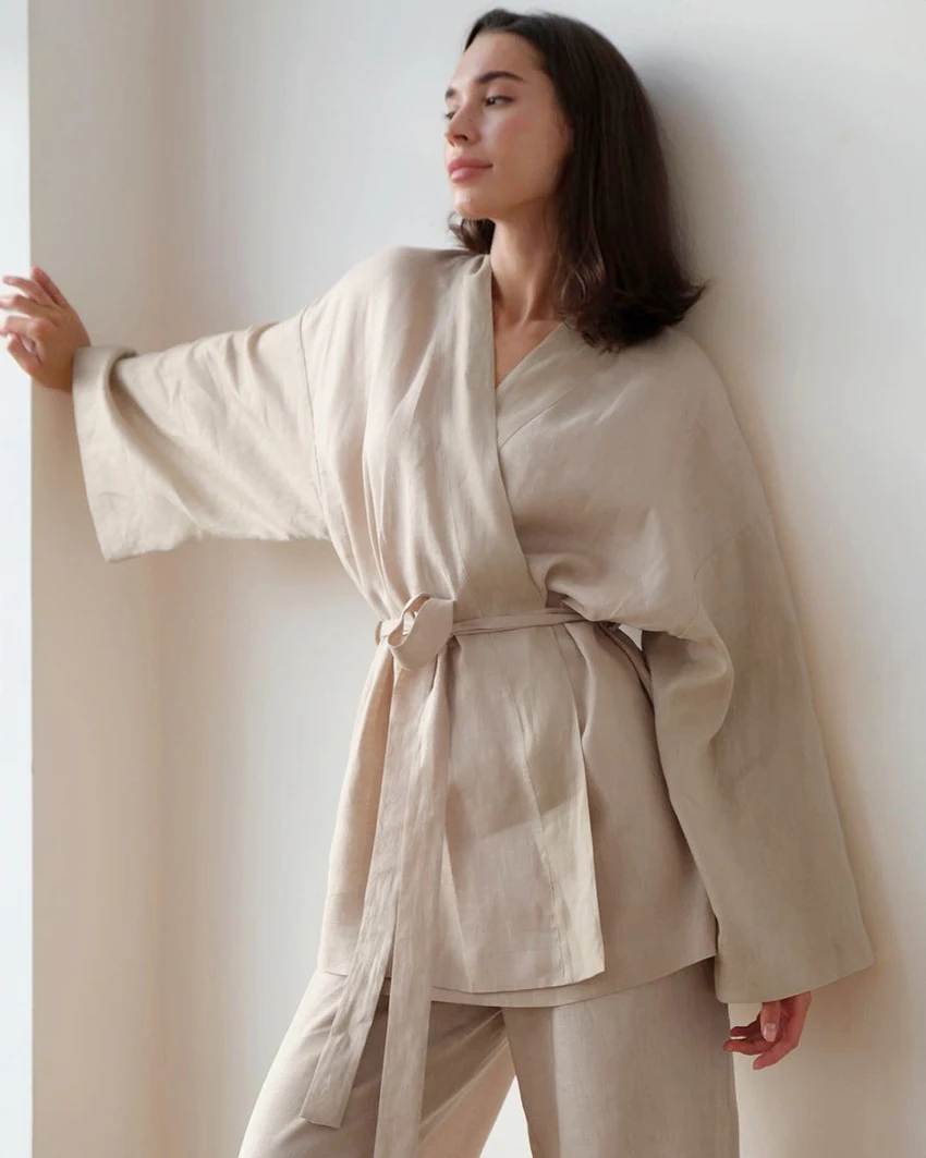 Title 20, Ladies Robe Trousers Casual Cotton And Linen S...