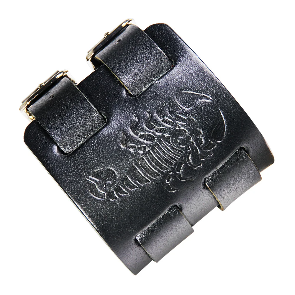 Pulseira de Couro Escorpião Design Exclusivo para Homens Acessório Elegante Pulseira Masculina Fecho Resistente Conforto e Durabilidade Perfeita — foto 3