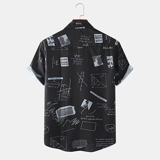 Title 4, MenS Casual Shirts Graffiti Fashion Printed Sh...