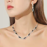 Conjunto Colar e Brinco de Strass Simples Fashion Elegância Despojada para Mulheres Joia Versátil Ideal para Presentear e Usar Sempre — foto 40
