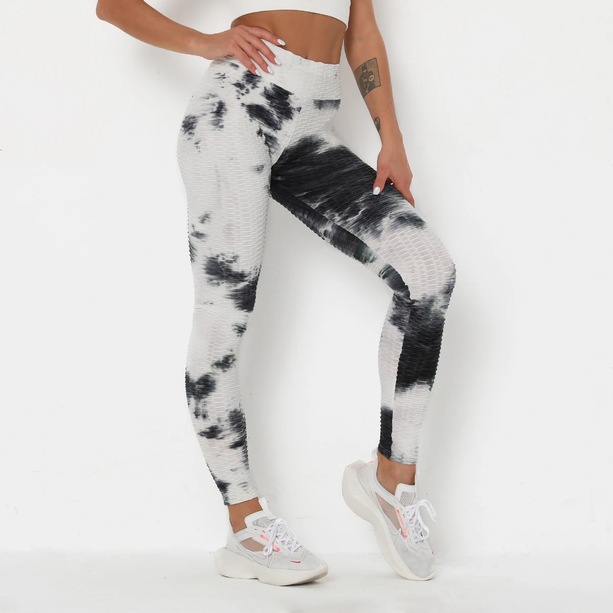 Women's Ink Jacquard Tie-Dye Yoga Pants, Slim Fit Hip-Up Sports Fitness. Designed for training and active lifestyles. — photo 2