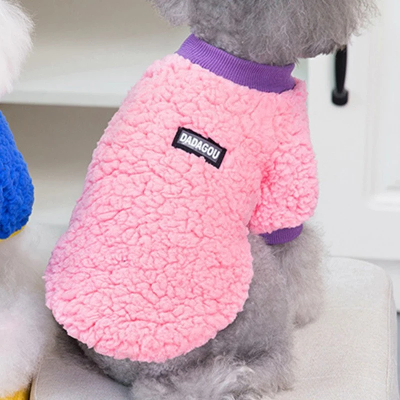 Title 14, Candy-colored plush padded warm pet clothing. P...