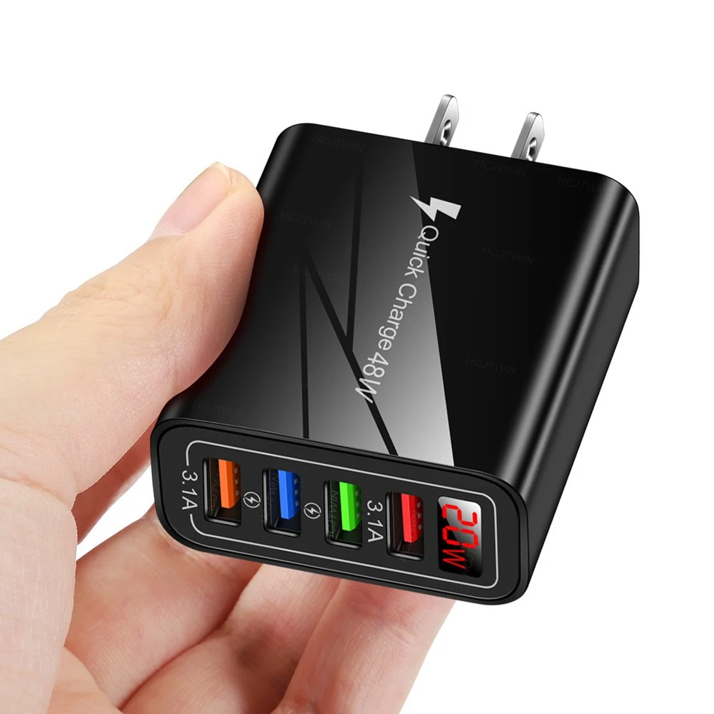 Title 8, 20W 4USB Digital Display Mobile Phone Charger. ...