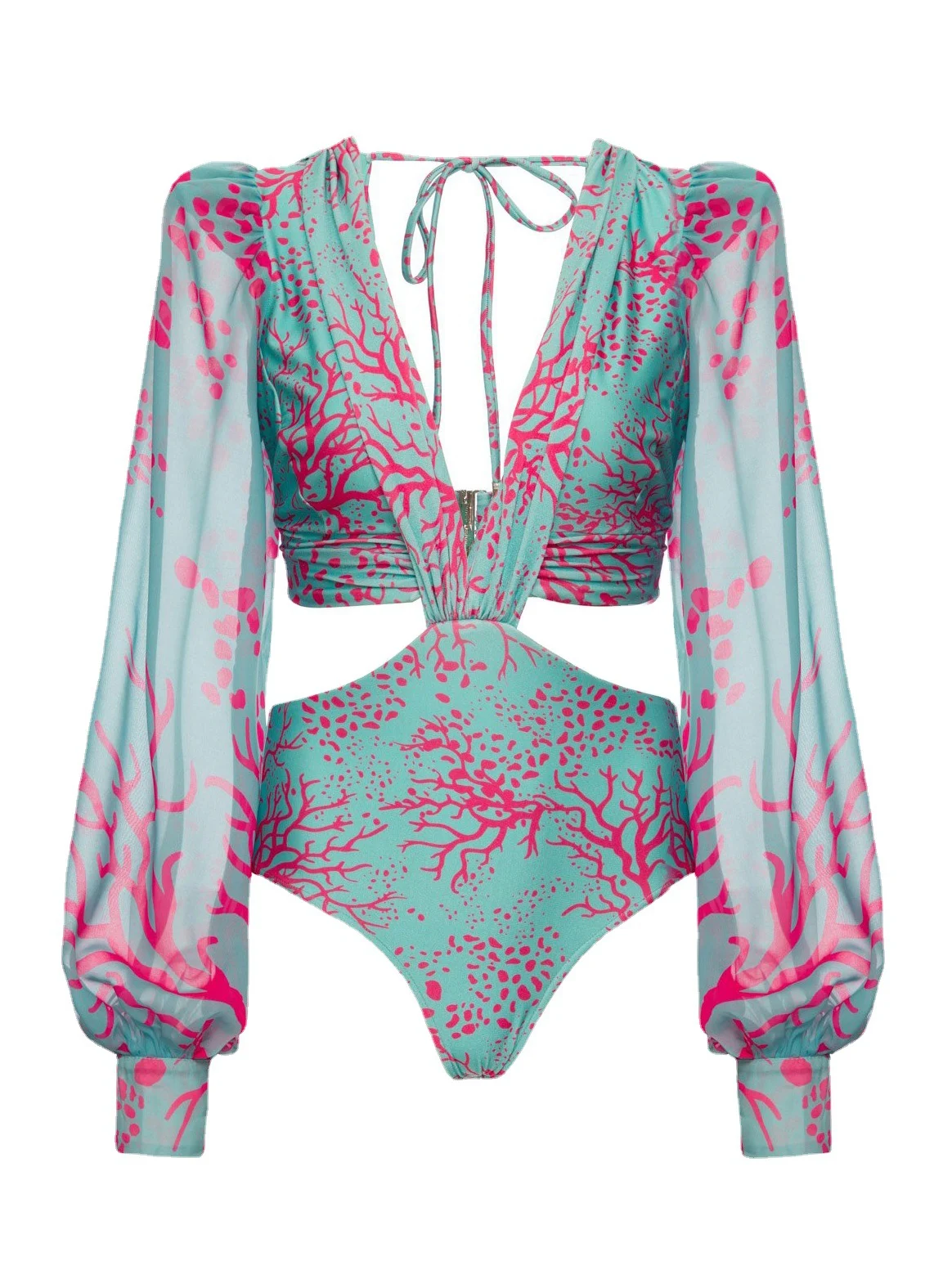 Maiô de manga longa feminino com estampa One Piece, perfeito para proteção solar e um visual estiloso na praia ou piscina. — foto 3