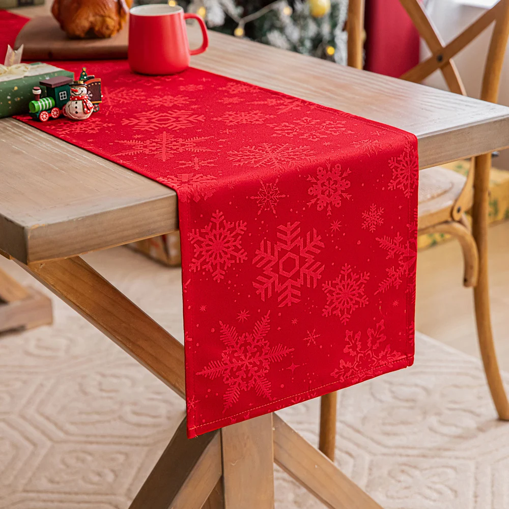 Title 5, Dark Jacquard Christmas Table Runner for Dining...