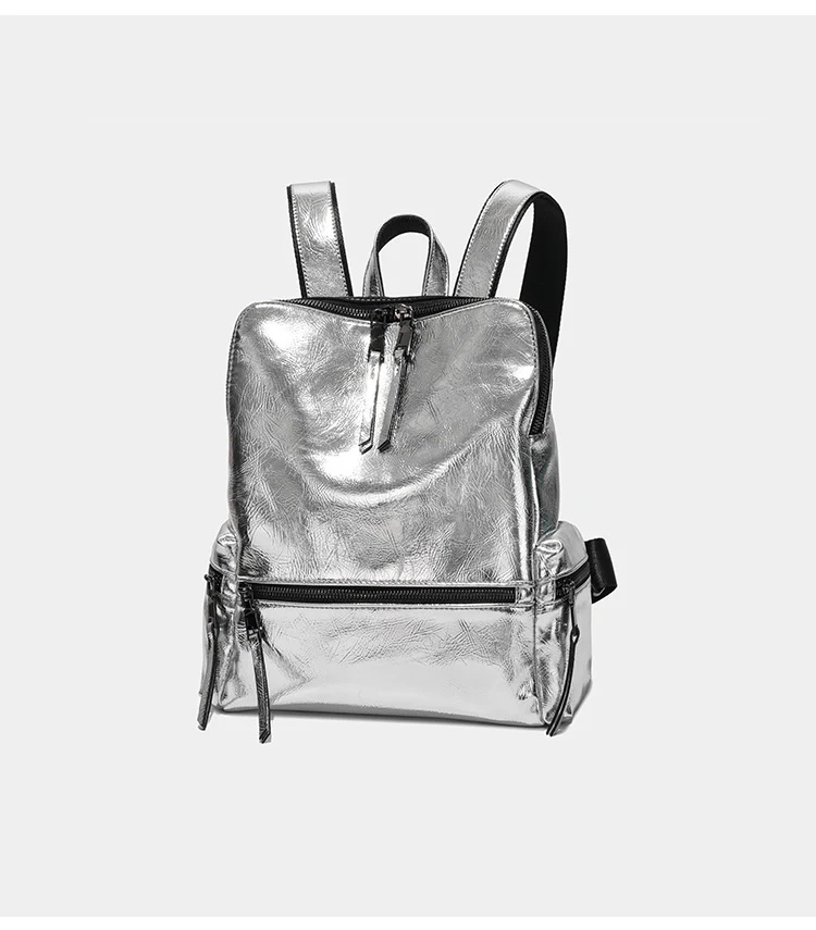 Women's Spring and Summer Silver Reflective Trendy Backpack. Stay safe and stylish with this fashionable backpack, perfe — photo 1