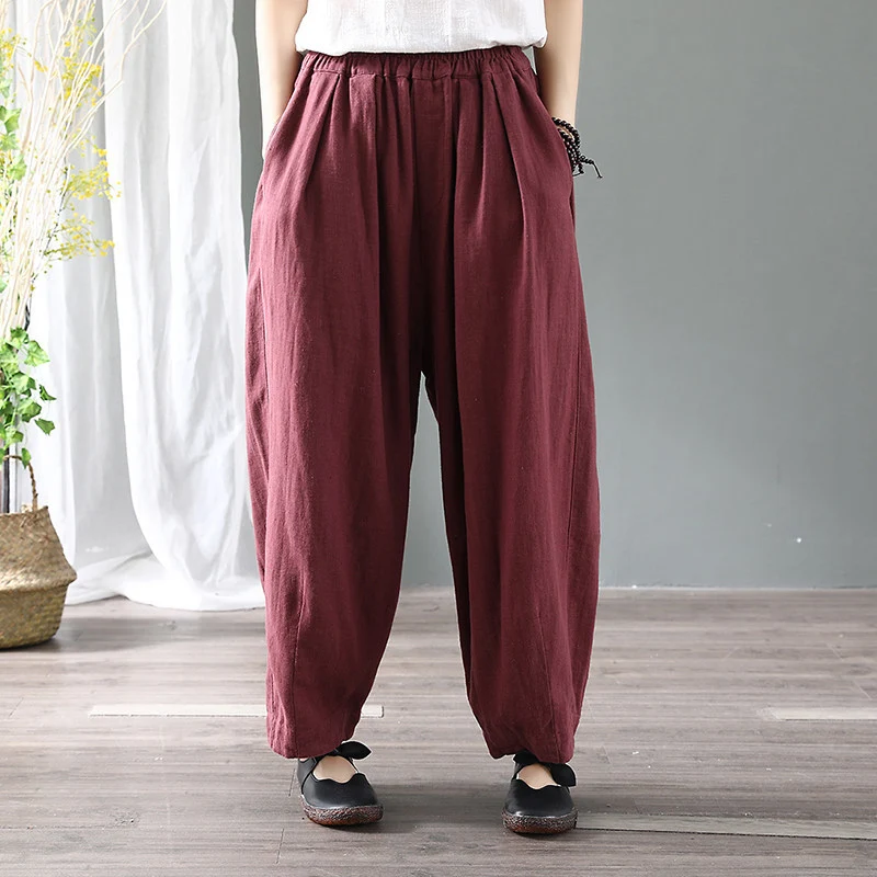 Women's Loose Casual Plus Size Radish Pants for ultimate comfort and style. These pants offer a relaxed fit and a flatte — photo 4