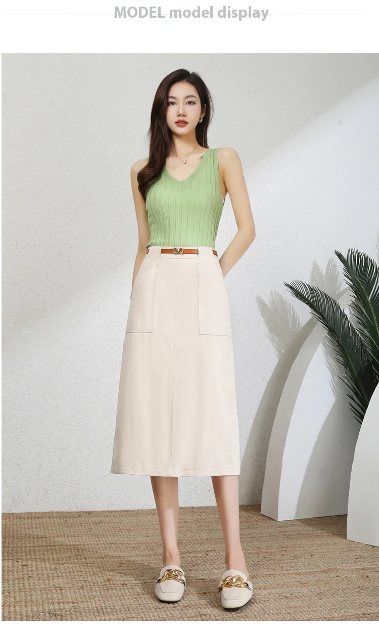 Title 6, A-Line Temperament Womens Professional Midi Sk...