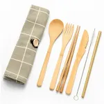 7pcs with bamboo straw