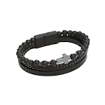 Pulseira masculina de aço inoxidável com pedra natural, acessório elegante para homens, design moderno e resistente, ideal para presente. — foto 2