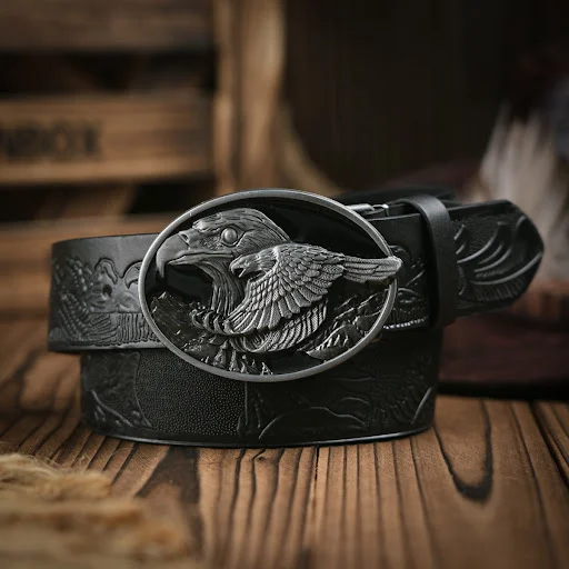 Title 1, Punk Leather PU Leather Denim Trend Belt, a ver...