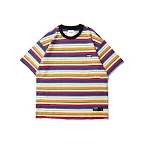 Nostalgic Retro Loose Striped Short-sleeved Bottoming Shirt for comfortable, everyday wear, creating a relaxed, vintage — photo 4