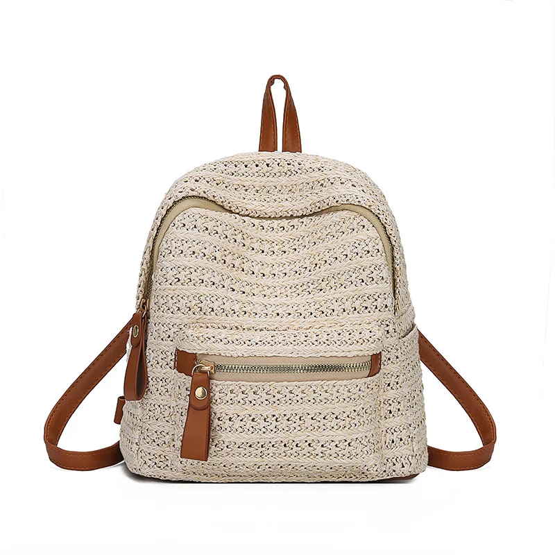 Woven straw backpack — photo 3