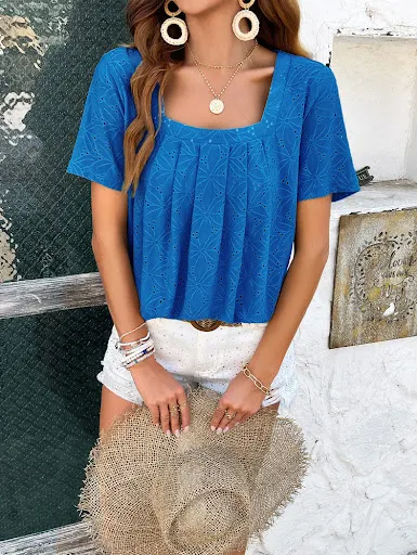 Title 13, Casual Effen Kleur T-shirt met Korte Mouwen voo...