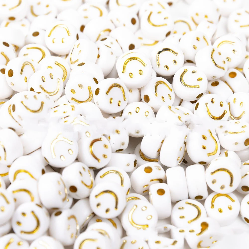 Abalorios Smiley de Plástico Adornos Accesorios para manualidades y joyería. Crea pulseras, collares y decoraciones alegres. — foto 4