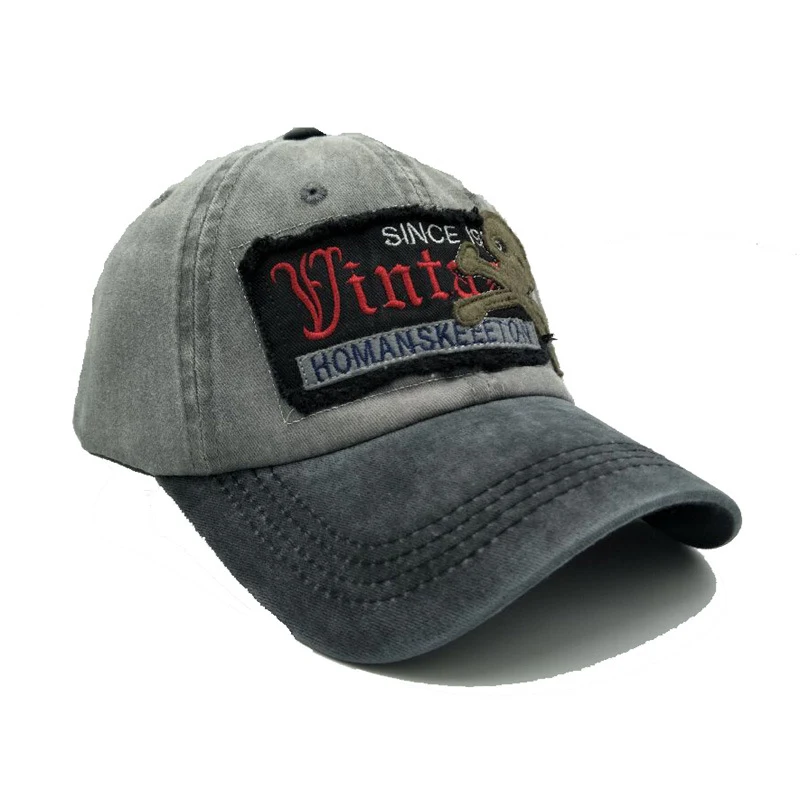 Title 16, Embroidered Letter Skull Baseball Cap