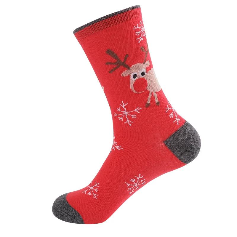 Title 3, Santa Claus Elk Snowman Medium Tube Socks – Coz...