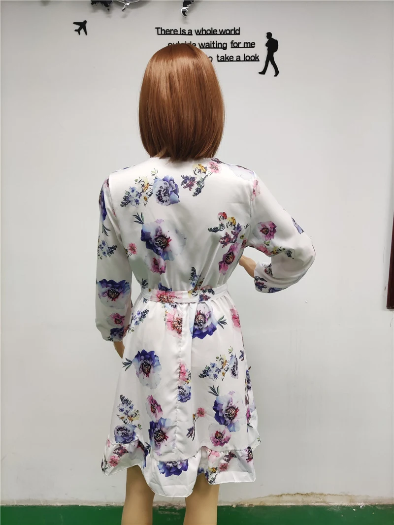 Title 6, Irregular Ruffled Printed Dress Women