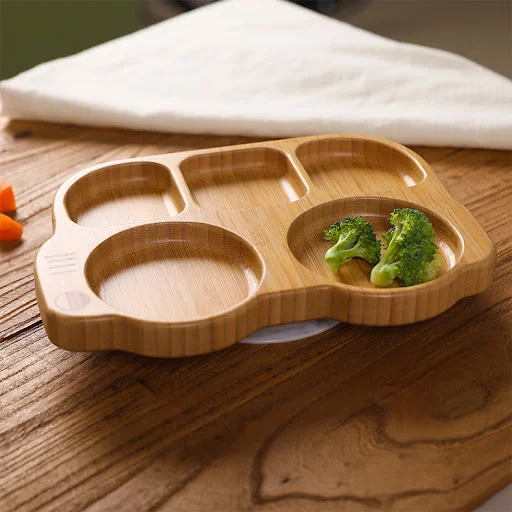 Title 2, Bamboo and Wood Childrens Suction Cup Tablewar...