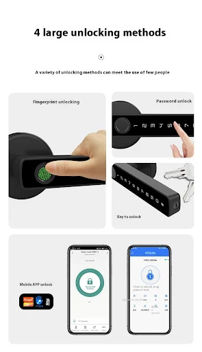 Title 9, New Smart Wooden Indoor Door Lock Single Handle...