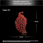 Broche de pavão de ouro vermelho de cinco elementos e sete dimensões. Corsage elegante para acessórios de top. — foto 7