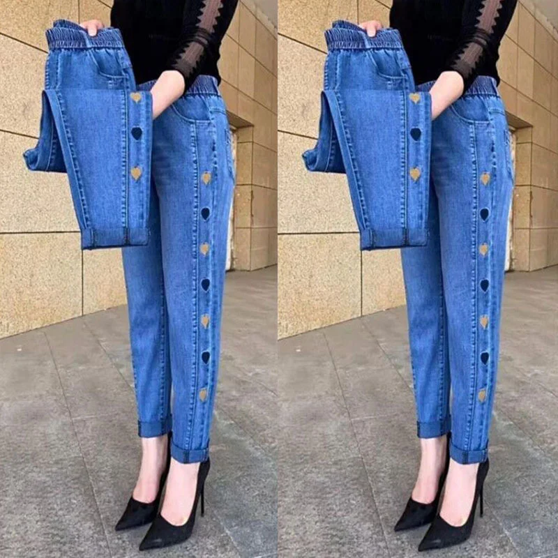 Women's Plus Size Thin High Waist Stretch Jeans. Comfortable, flattering fit with a slimming high waist design, perfect — photo 20