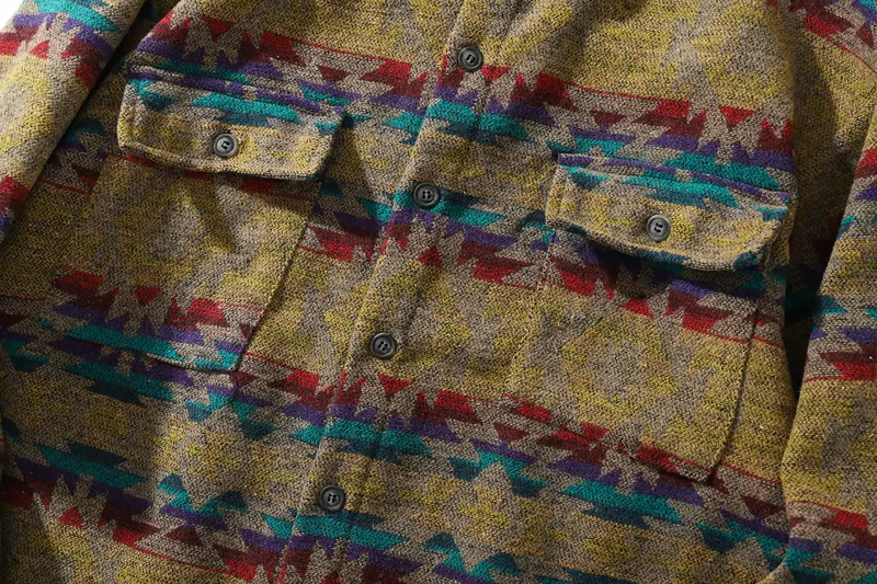 Retro vunena košulja na karirano dugih rukava za muškarce, idealna za jesen i zimu, topla i udobna, klasični vintage stil. — foto 6