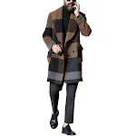 Men's plaid trench coat, a stylish and waterproof outerwear piece for fall and winter. Offers comfort and protection in — photo 4