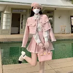 Pink Blouse Skirt Shirt