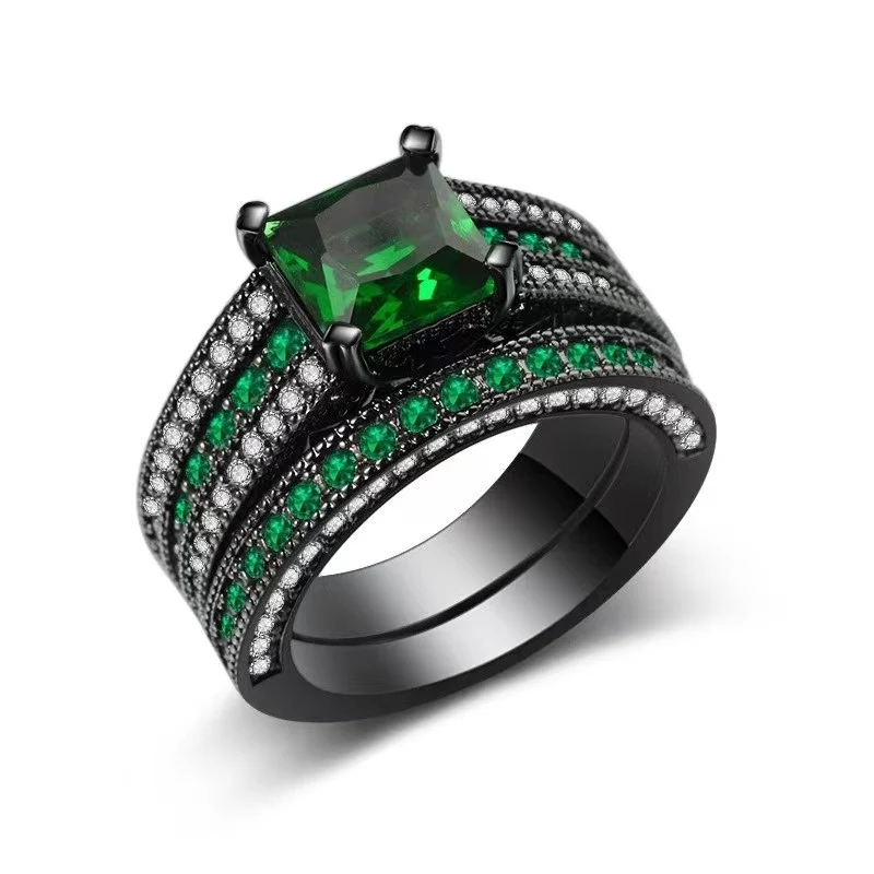 Title 4, Anéis de noivado para casais femininos verde e ...