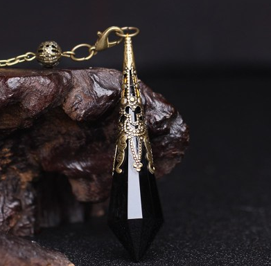 Spirit Pendulum Divination Pendant Energy Stone Natuurlijke kristal ketting Grijs Maanlicht Paarse poeder Wit geelblauw — foto 15