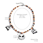 Colar de Halloween com pingente de caveira, abóbora e aranha. Ideal para fantasias e festas temáticas, um acessório assustador. — foto 5