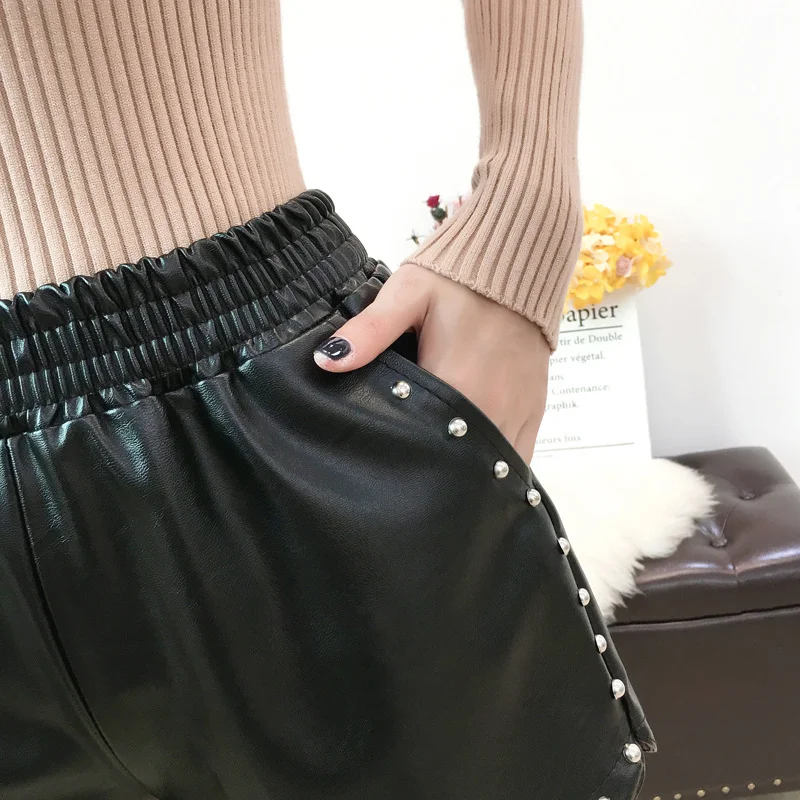 Title 1, Dames leren shorts, nieuwe Koreaanse mode, hoge...