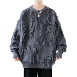 Round neck pullover with jacquard long sleeves. Enjoy warmth and style with this comfortable sweater, perfect for casual — photo 2